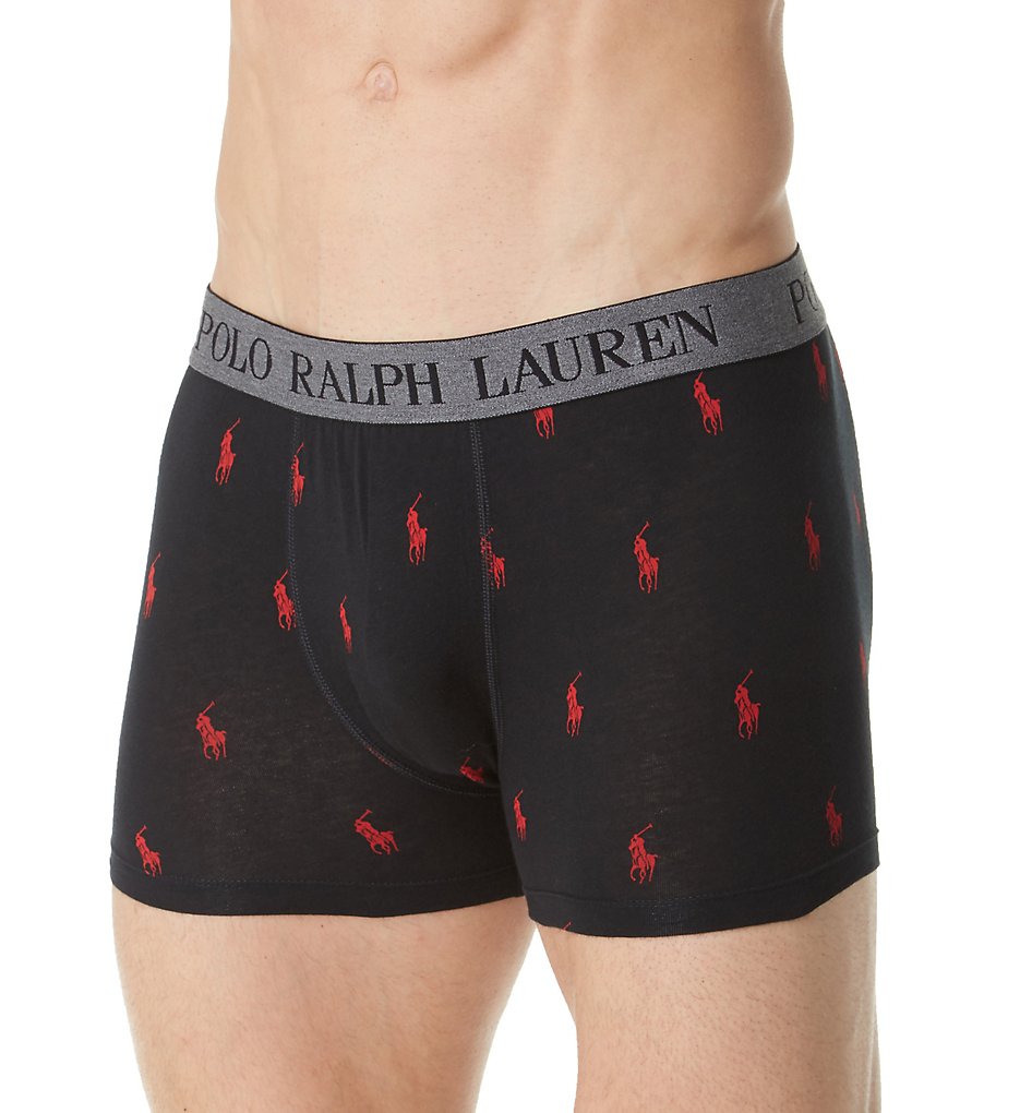 Polo Ralph Lauren P998 Polo Player Stretch Jersey Pouch Boxer Briefs (Polo Black/Red)