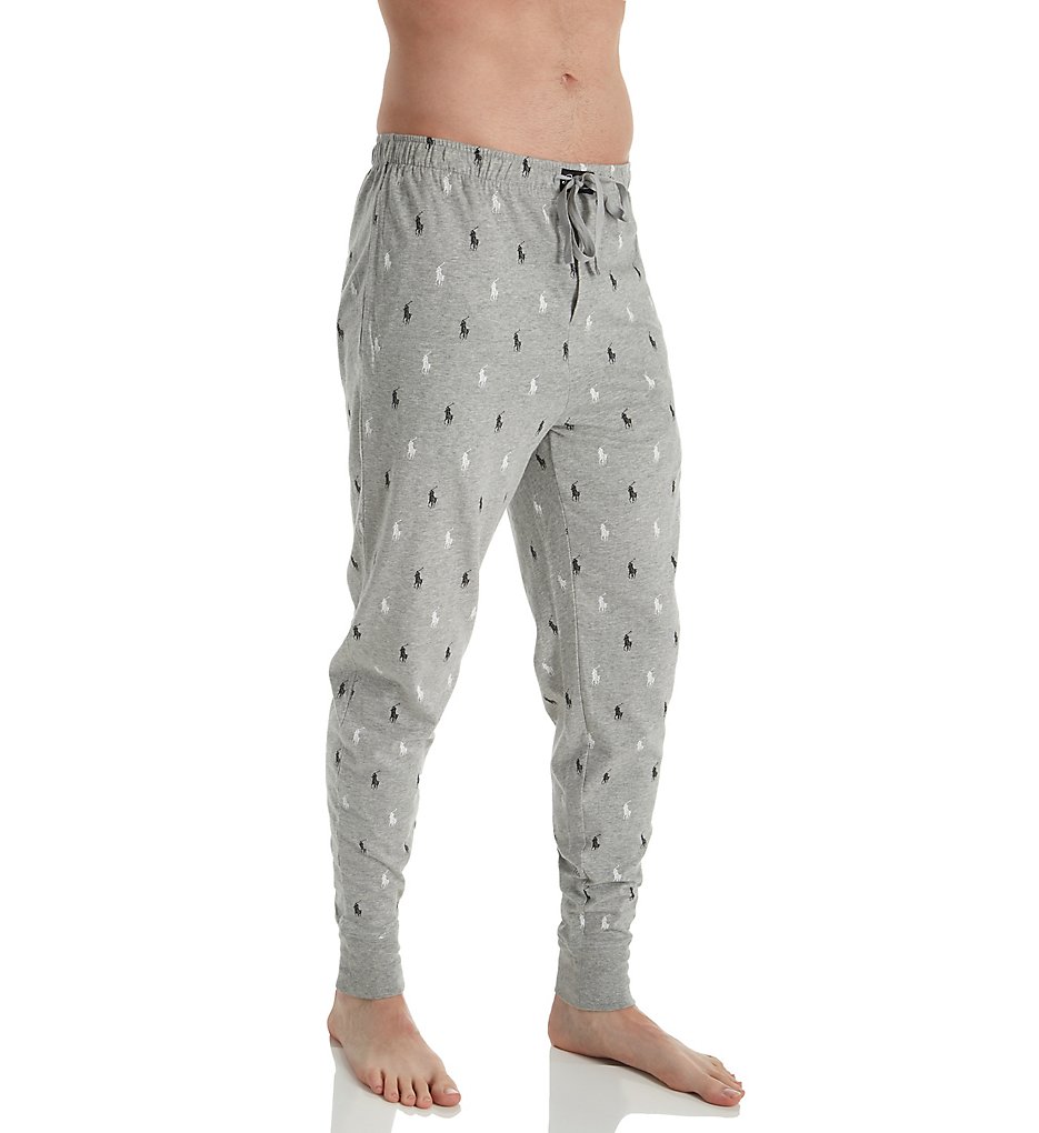 Pony Player Print Jogger Pant Andover Heather/Black S by Polo