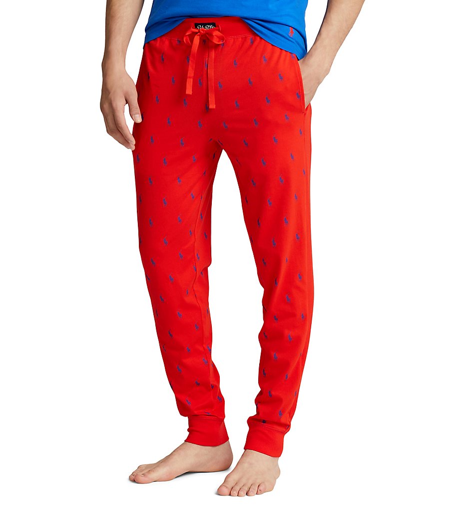 Rib Waistband Pajama Pant Bright Poppy/Royal M