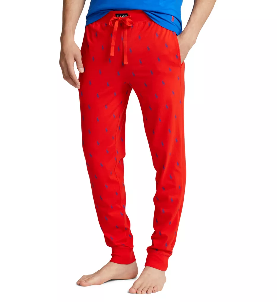 Rib Waistband Pajama Pant Bright Poppy/Royal M
