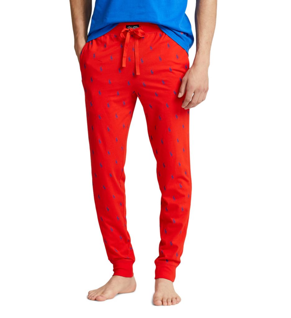 Rib Waistband Pajama Pant Bright Poppy/Royal M by Polo Ralph Lauren