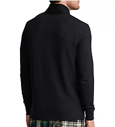 Long Sleeve Sweatshirt w/ Shawl Collar Polo Black S