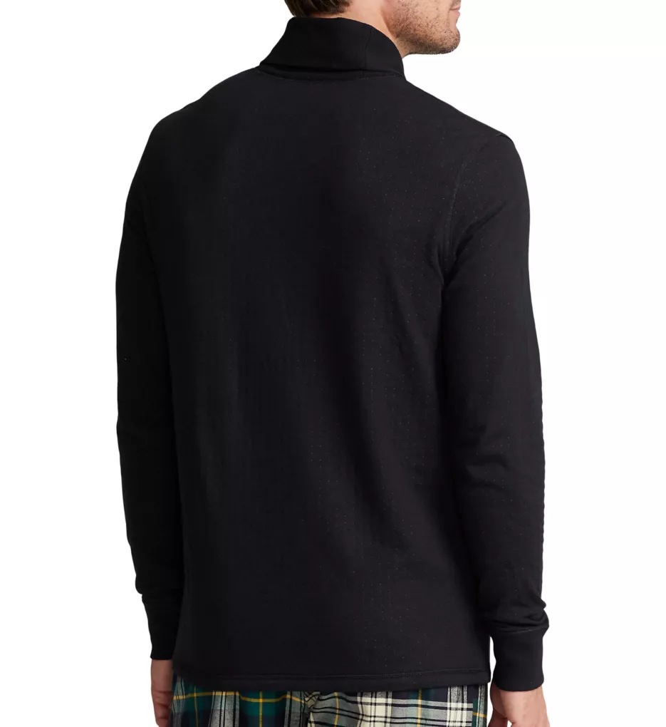 Long Sleeve Sweatshirt w/ Shawl Collar Polo Black S