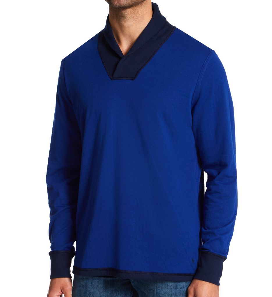 Long Sleeve Sweatshirt w/ Shawl Collar-cs5