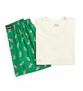 100% Cotton Crew & Woven Boxer PJ Gift Set