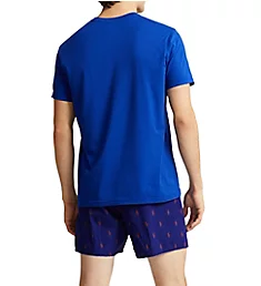 100% Cotton Crew & Woven Boxer PJ Gift Set Heritage Royal/Red S