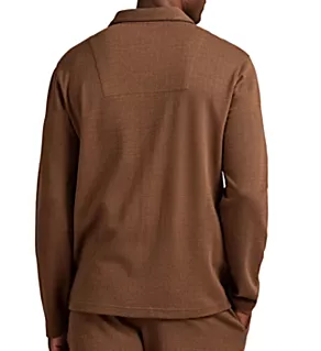 Herringbone Long Sleeve Pajama Top Branch/Brown/American S