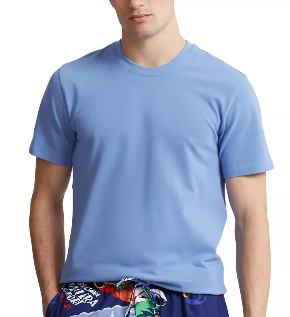 Knit Pique Short Sleeve Crew Pajama Shirt Harbor Island Blue S
