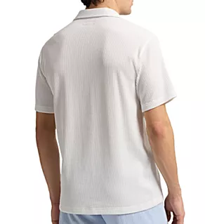 SeerSucker Short Sleeve PJ Top White/Cruise Navy L