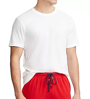 100% Cotton Crew Neck T-Shirt White/Cruise Navy XL