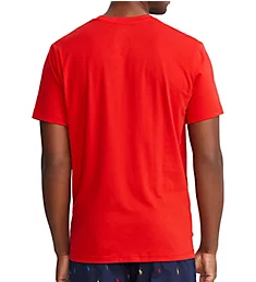100% Cotton Crew Neck T-Shirt Red/Cruise Navy S