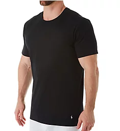 100% Cotton Crew Neck Knit T-Shirt Black/White S