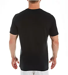 100% Cotton Crew Neck Knit T-Shirt Black/White S
