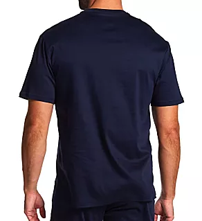 Big Man Mercerized Cotton Crew Neck T-Shirt Cruise Navy/Gold Bugle 1X