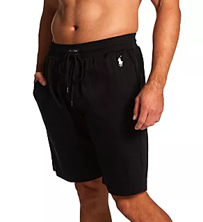 Mercerized Cotton Pajama Short Polo Black/White S