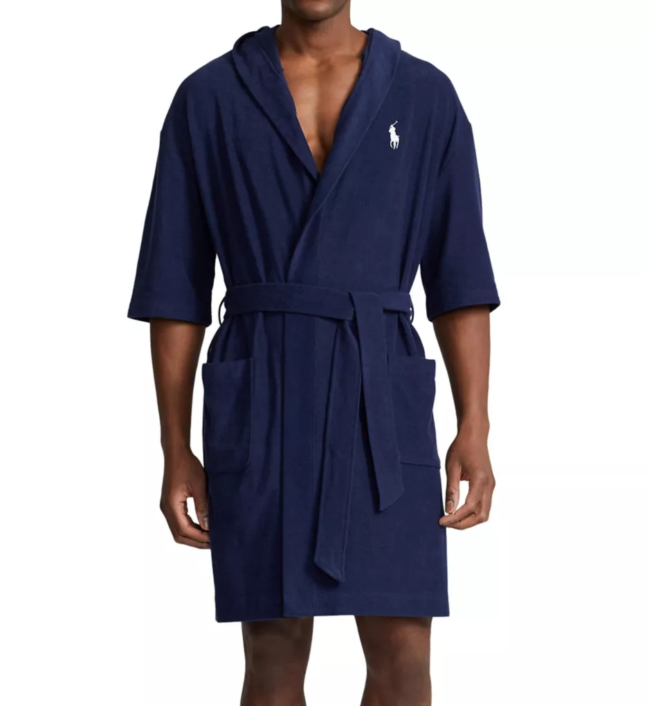 Terry Cabana Hooded Robe Cruise Navy/White PP L/XL