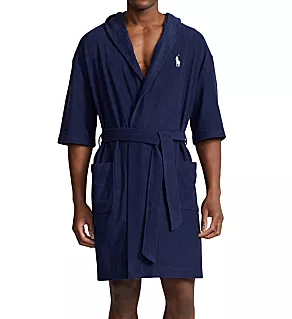 Terry Cabana Hooded Robe Cruise Navy/White PP S/M