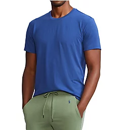 Short Sleeve Crew Neck Knit T-Shirt Annapolis Blue/Black S