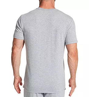 Short Sleeve Crew Neck Knit T-Shirt Andover Heather/Black L
