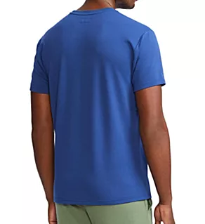 Short Sleeve Crew Neck Knit T-Shirt Annapolis Blue/Black L