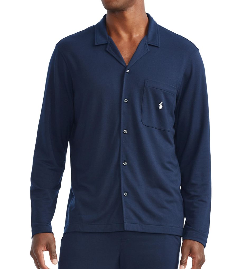 Ralph lauren navy long best sale sleeve shirt