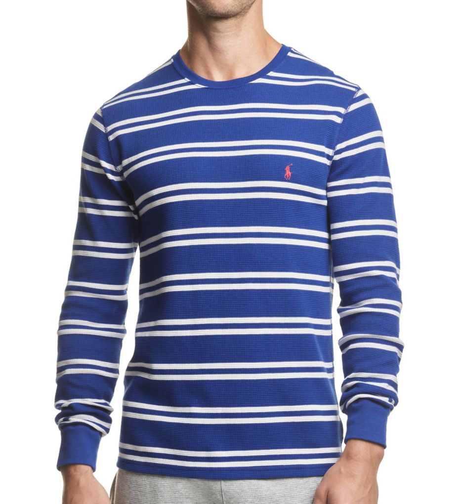 Midweight Waffle Stripe Long Sleeve Crew-fs