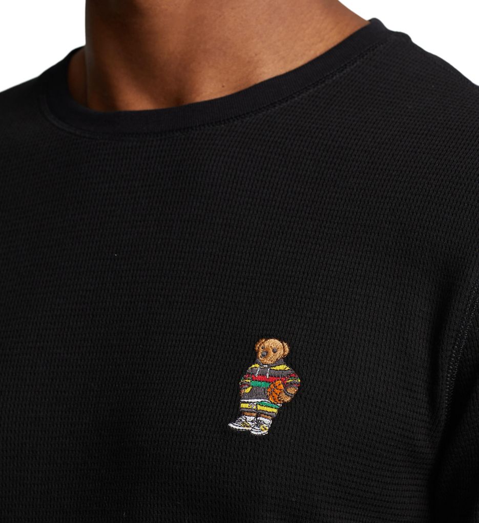 Long Sleeve Waffle Crew Neck Shirt With Crest-cs2