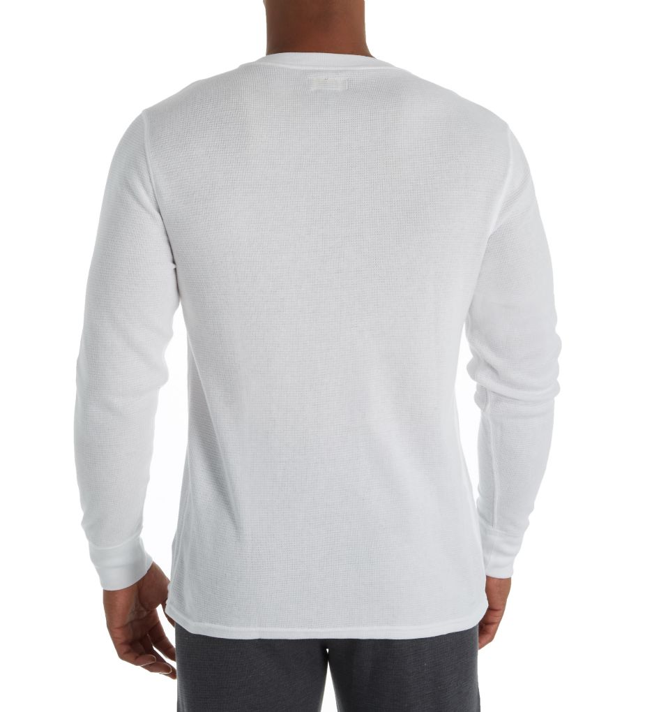 Lightweight Waffle Long Sleeve V-Neck Sleep Shirt-bs