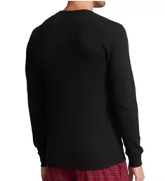 Tall Man Waffle Long Sleeve Crew Shirt Polo Black 3XT