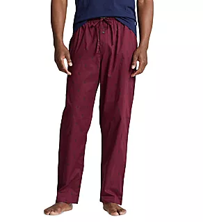 Pony Player 100% Cotton Woven Pajama Pant Wine/Cruise Navy XL