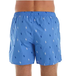 Printed Polo Player 100% Cotton Woven Boxer Cabana Blue/Saturn S