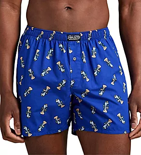 Bear 100% Cotton Woven Boxer Royal/Morning Bear S