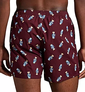 Bear 100% Cotton Woven Boxer Wine/Morning Bear S