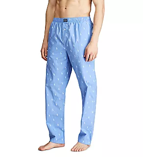 Pony Player 100% Cotton Woven Pajama Pant Beach Blue S