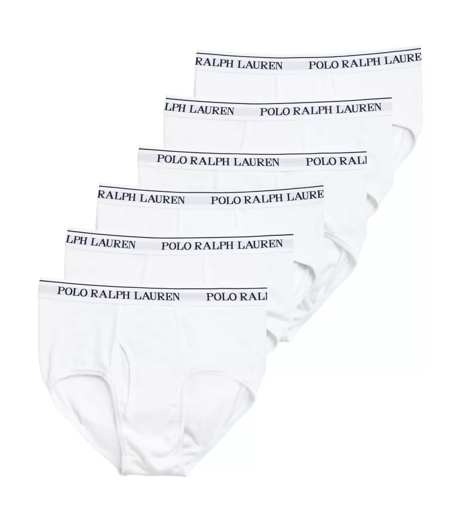 100% Cotton Classic Fit Brief - 6 Pack WHT L