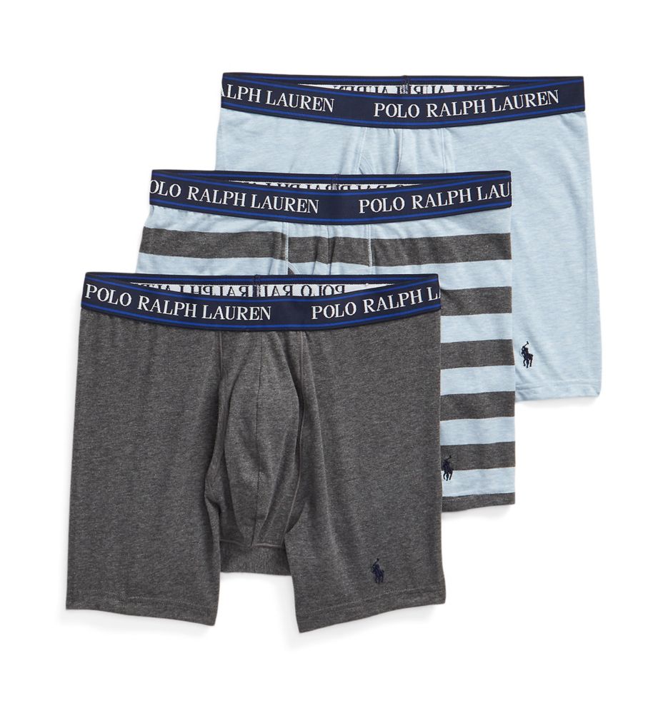 Classic Fit Stretch Boxer Briefs - 3 Pack Charcoal/Blue/Stripe S by Polo  Ralph Lauren