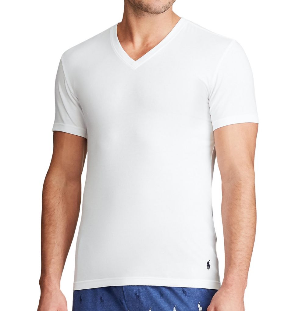 Stretch Slim Fit V-Neck T-Shirts - 3 Pack-fs