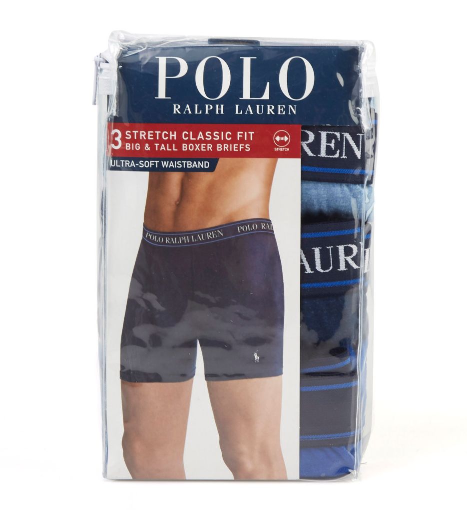 Big & Tall Stretch Classic Fit Briefs - 3 Pack White 3XL by Polo