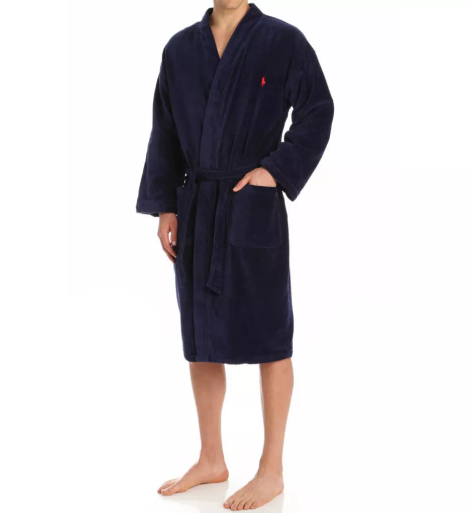 Big Man 100% Cotton Shawl Terry Robe CrsNav 3XL-4XL