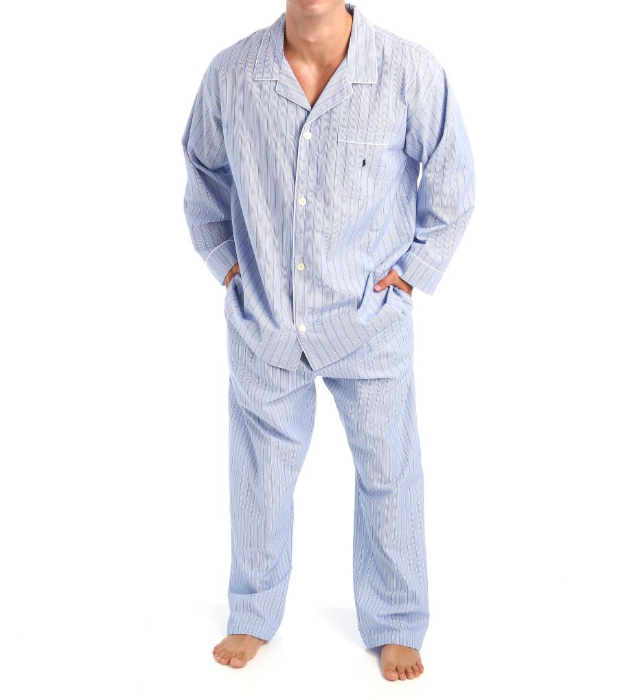 Tall Man Woven Cotton Long Sleeve Pajama Top-cs1