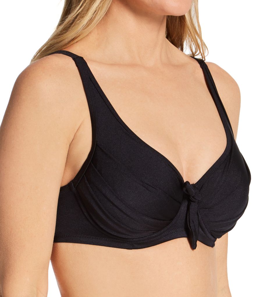 POUR MOI - AZURE UNDERWIRE LINED CLASSIC BIKINI TOP (BLACK)