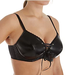 Contradiction Scandal Lace Up Padded Bra Black 32C