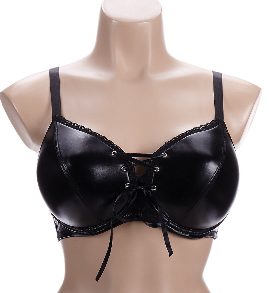 Contradiction Scandal Lace Up Padded Bra Black 32C by Pour Moi
