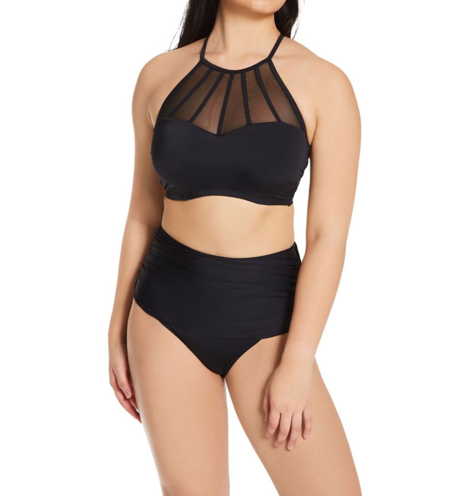 Space High Neck Underwire Cami Swim Top-cs3