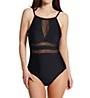 Pour Moi High Neck Mesh Insert Control One Piece Swimsuit 1408