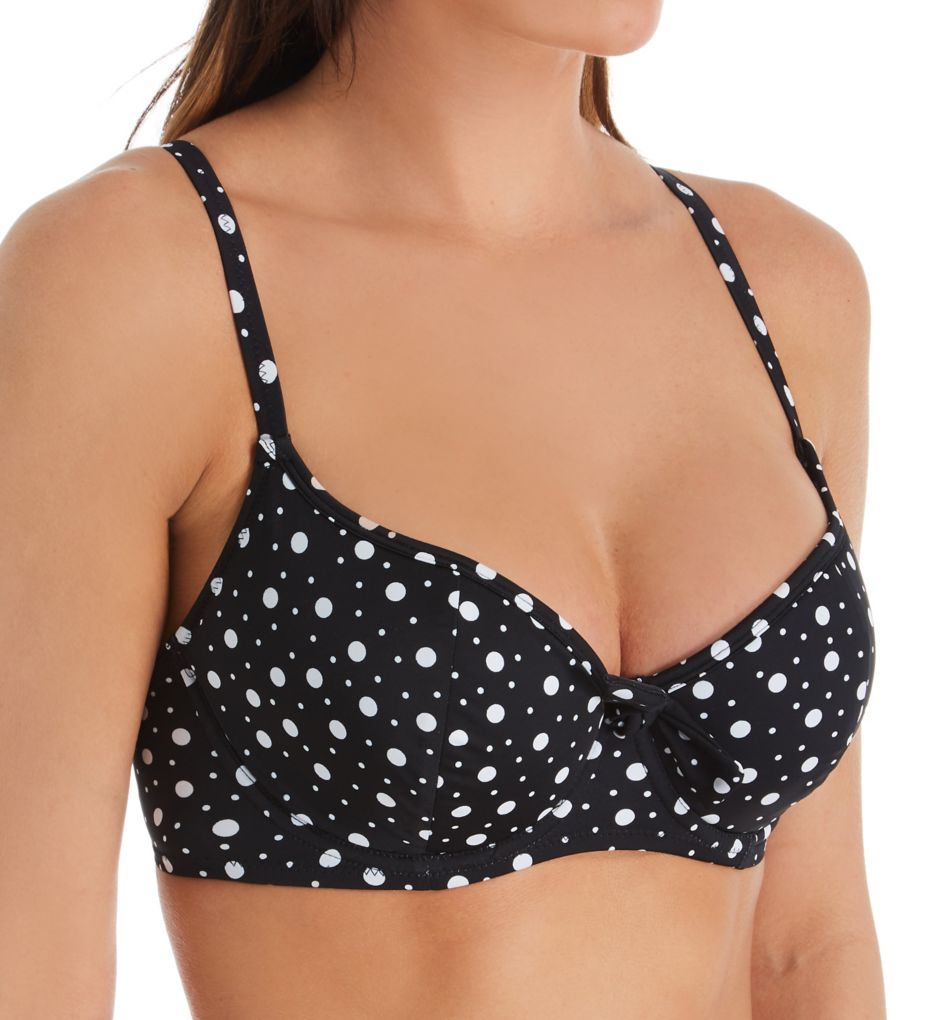 Women's Pour Moi 14300 Mini Maxi Sweetheart Underwire Bikini Swim Top  (Black 36G) 