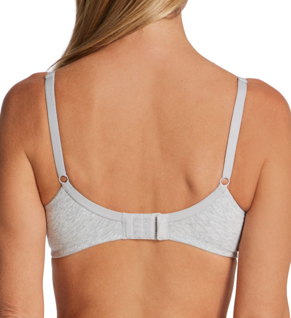 2-pack cotton padded non-wired bras - Light grey marl/Black