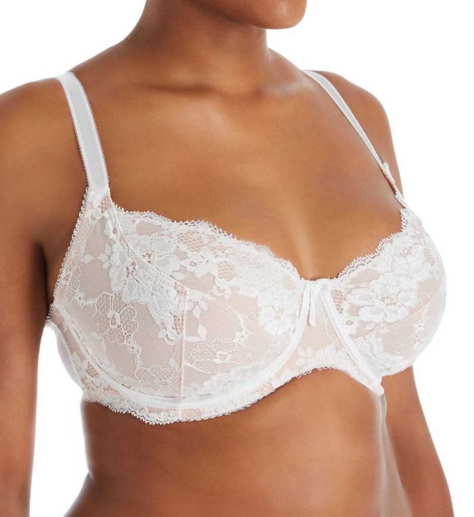 Ivory Sheer Mesh Scoop Neck Bra