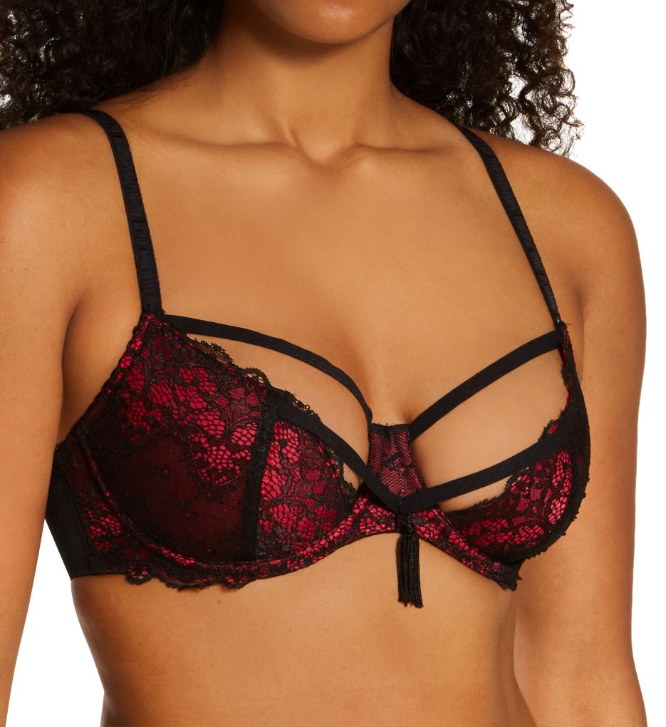 Half padded deep cup lace bra