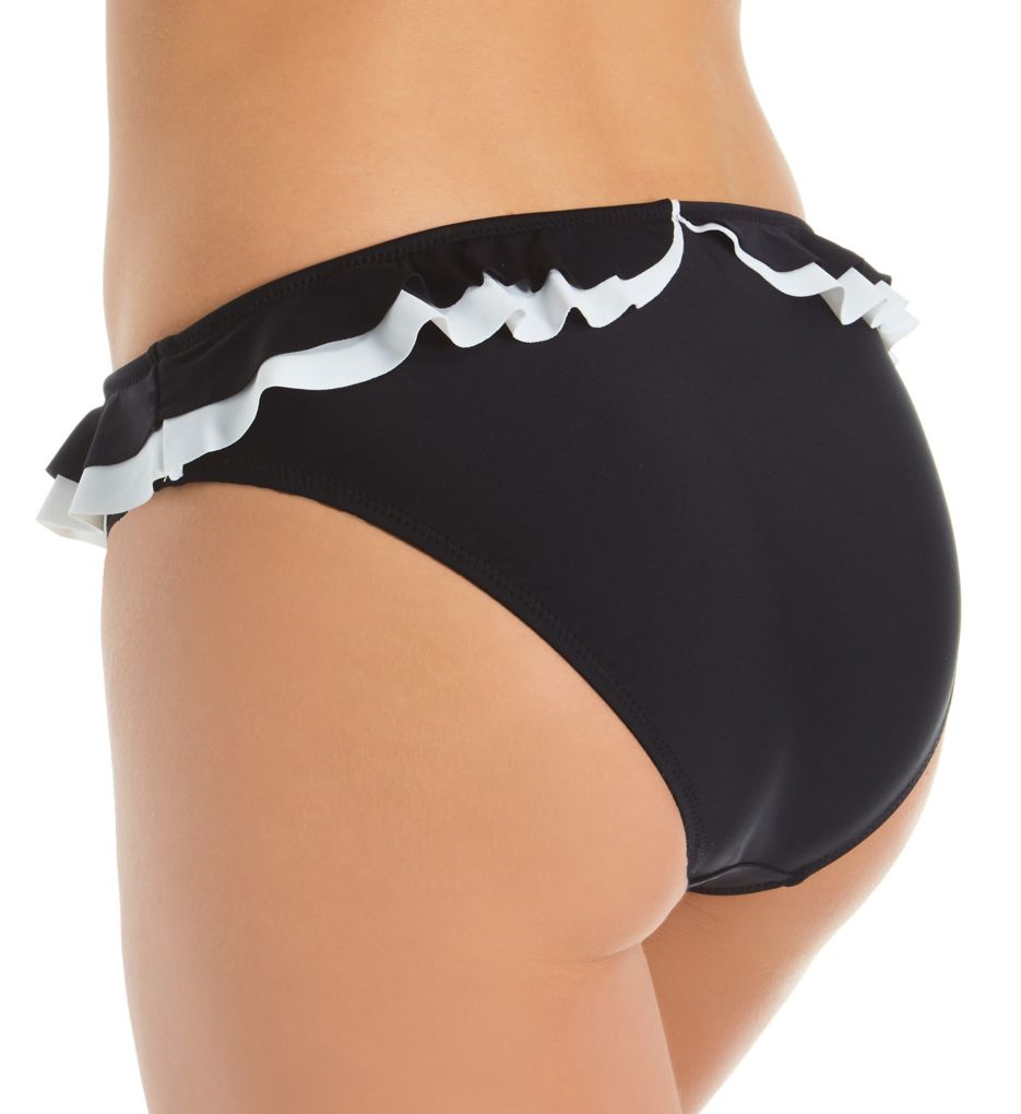 Pour Moi Capri Frill Brief Swim Bottom Black/White 2X  - Image 2